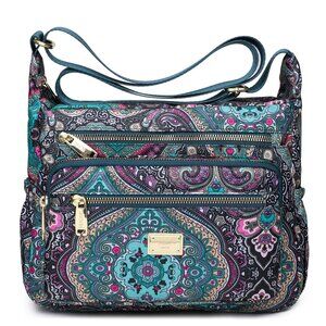 Lightweight Nylon Tote Crossbody Satchel Multiple Pockets Anti-Theft Design